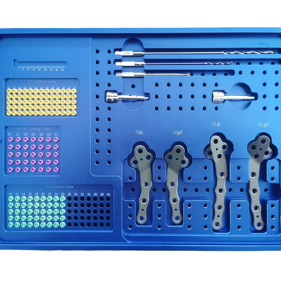 

Hot Sale Veterinary Implants Kit Titanium Locking Bone Plate Set Animal Instruments Set S for Dog Cat