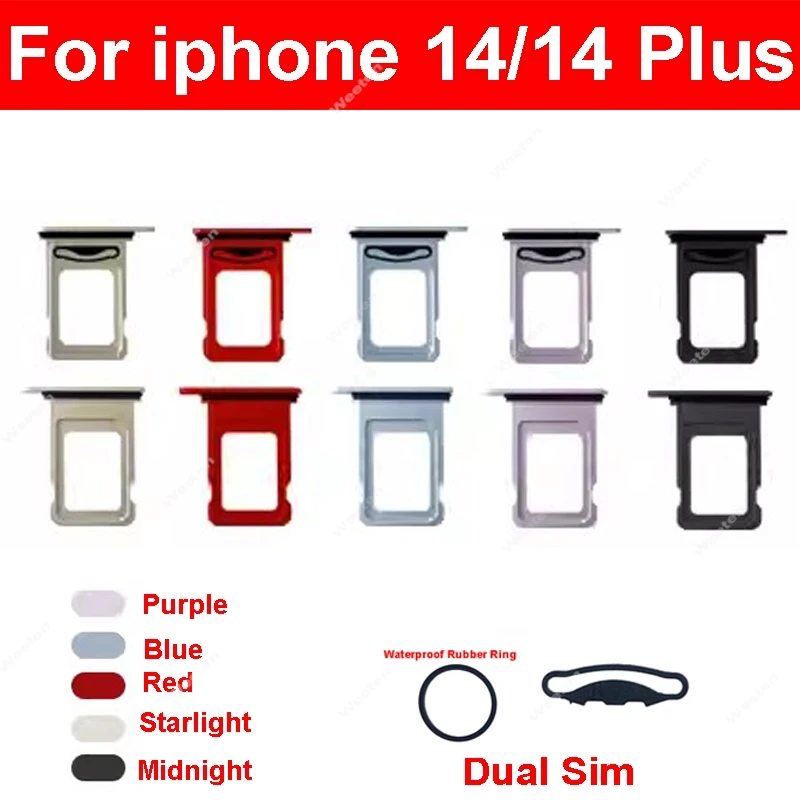 SIM Card Tray Slot Adapter For iPhone 14 14 Plus Reader Card Holder Repair Replacement Parts Accessory Parts