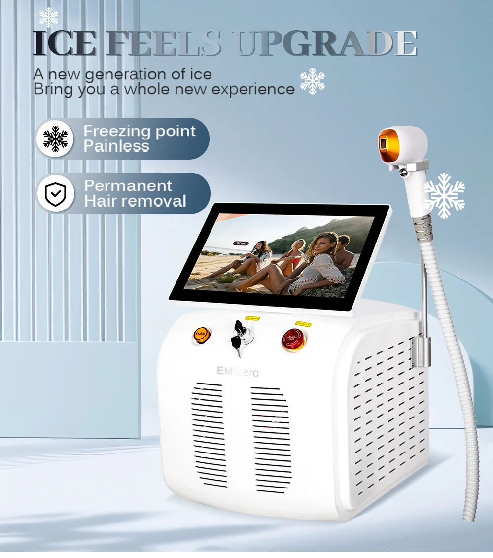 Portable High Power Ice Cooling Triple Laser 755 808 1064 Device Diode Laser 3 Wavelength Painless 808nm Hair Removal Machine