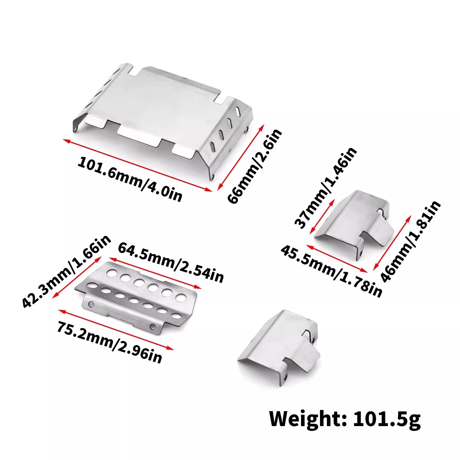1/10 FMS FCX10 Metal Stainless Steel Chassis Armor Guard Protection Protector Skid Plate 1/10 RC Car Upgrade Parts