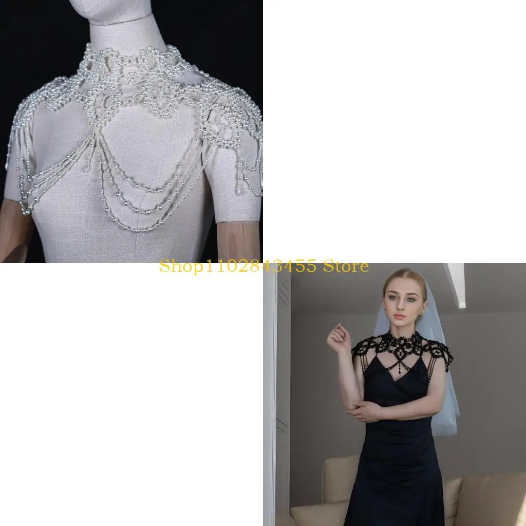 49MC Wearable Shoulder Chain Necklace Mulyi Layer Body Accessory for Evening Parties And Weddings Fashion Women Jewelry