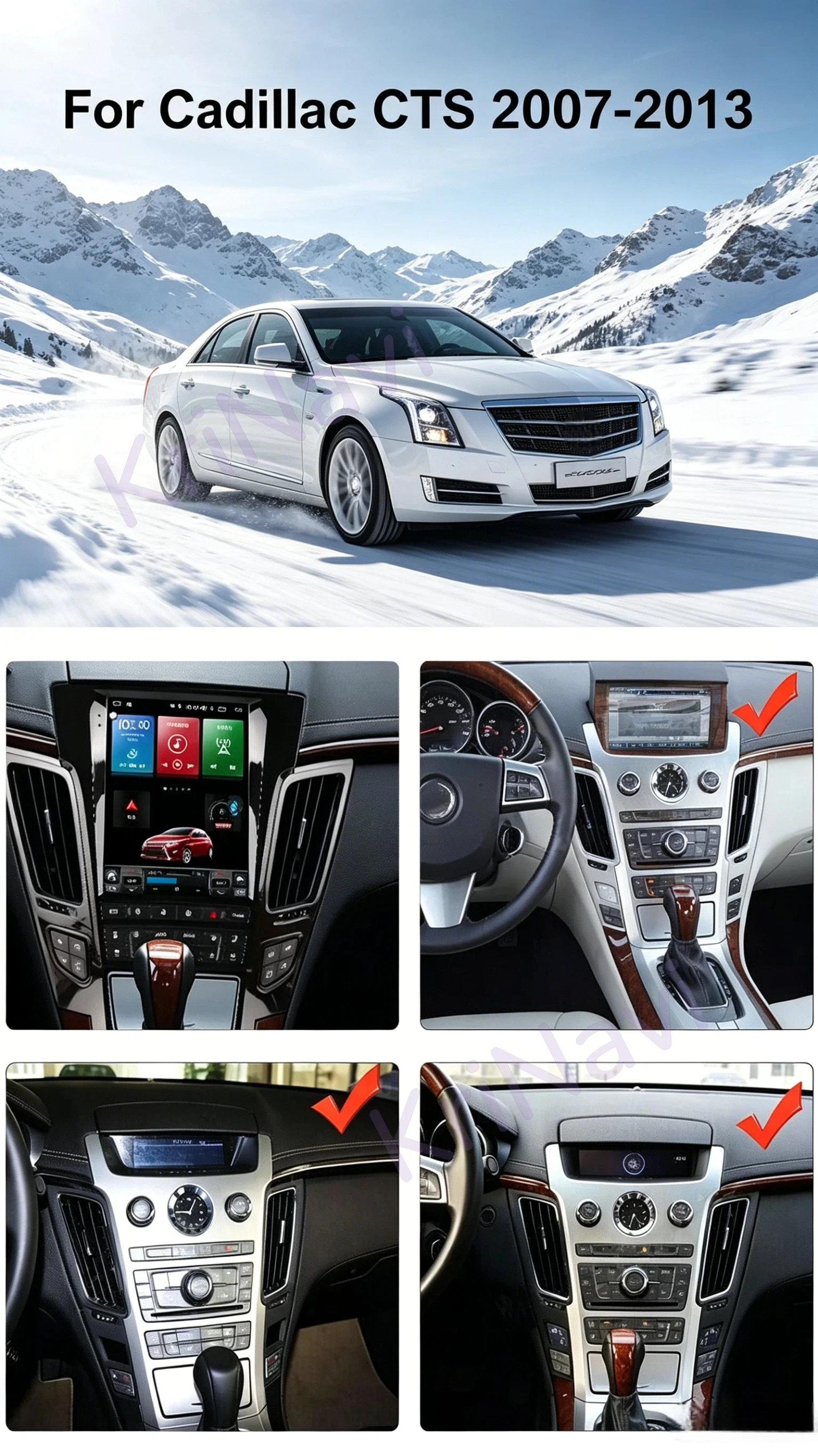 10.4 inch 12-256GB Touch Screen Android 14.0 Car Multimedia Player For Cadillac CTS 2007-2012 Radio GPS Navigation DSP Head unit
