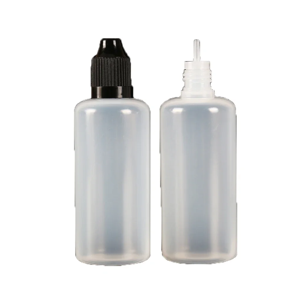 10PCS 5ml-120ml Empty Dropper Bottles LDPE Squeezable Eye E Liquid Juice Container CRC Cap Long Dropper Tip + Funnels