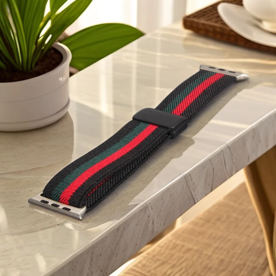 Elastyczna pętla do paska Apple Watch 45mm 44mm49mm42mm 41mm40mm38mm Nylonowa pętla z klamrą magnetyczną do paska Apple Watch Series9 8 7 6 — zdjęcie 6