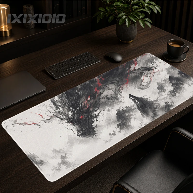 Mouse Pad Ink Dragon Mountains Gaming XL Large New Home Mousepad XXL Playmat Natural Rubber Soft Non-Slip Desktop Mouse Pad