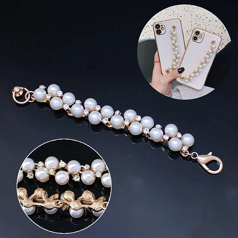 1PC Pearl Strap For Bag Handbag Shoulder Chain Handles DIY Purse Replacement Long Beaded Chain Bag Belt Straps Accessories