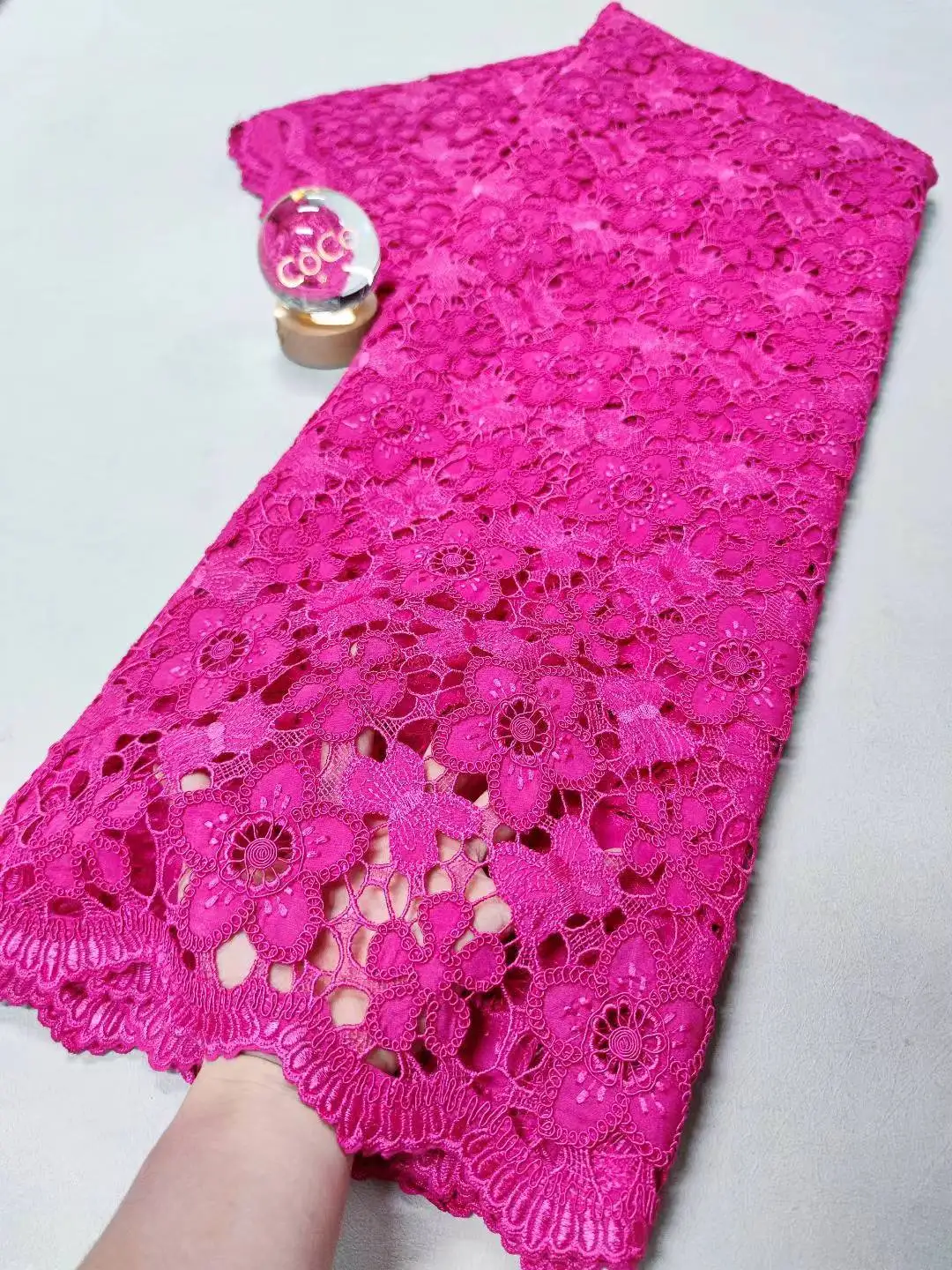 

Nigerian African Lace Fabric 2025 High Quality,Cotton Fabrics By The Meter,Embroidery,Wedding Dress,Tulle,Design,Cloth,5Yards