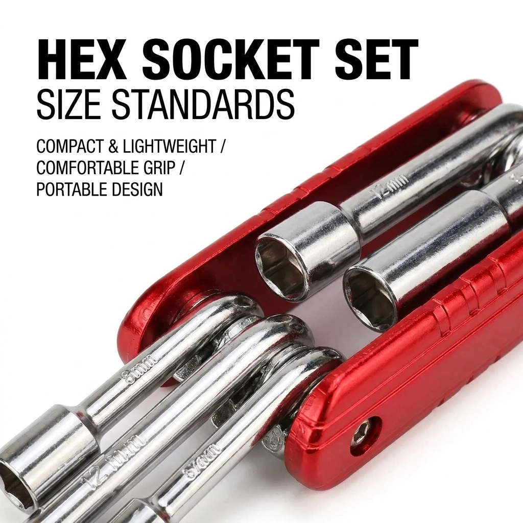 Marine Hardware Portable Folding Socket Wrench Sleeve Tool Set Multifunctional Tool for Boat Yacht Deck Maintenance