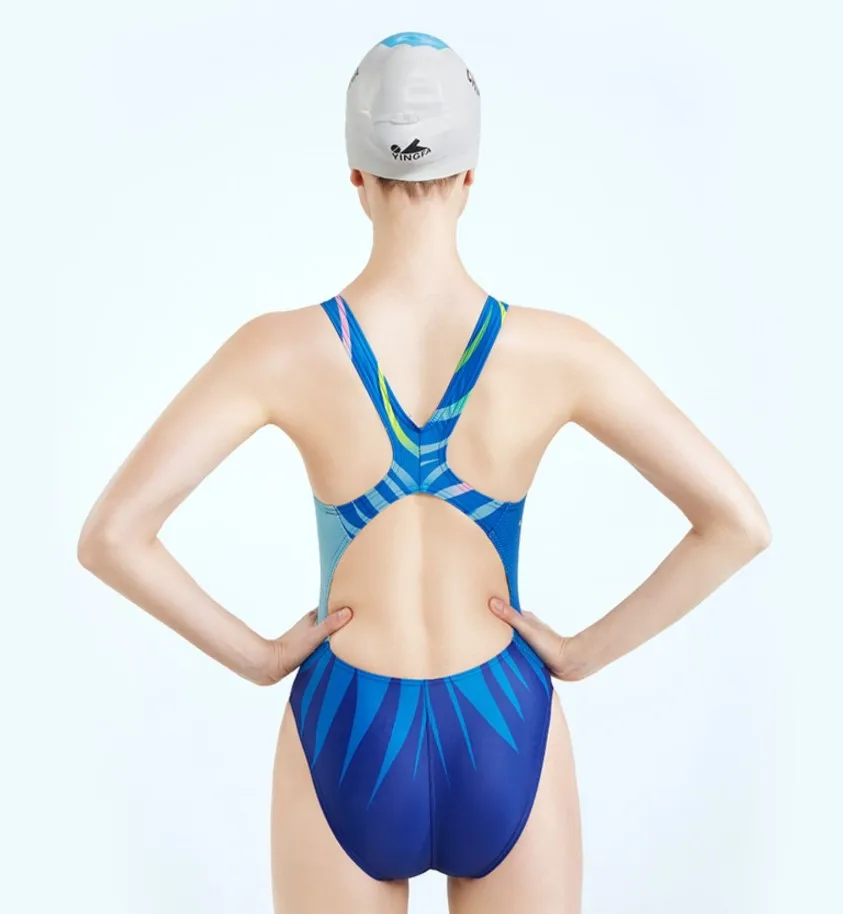 YINGFA One Piece Women Swimsuit Professional Swimwear Lady Bathing Suit Sports Racing Competition Tight Bodybuilding SwimWear