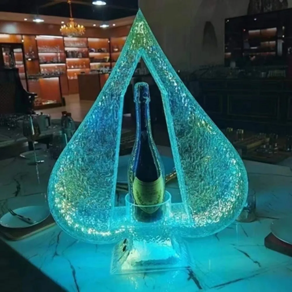 Ace of Spades LED Luminous Champagne Glorifier Wine Rack GlowBar Rechargeable Bottle Presenter Party Lounge Cocktail  Display