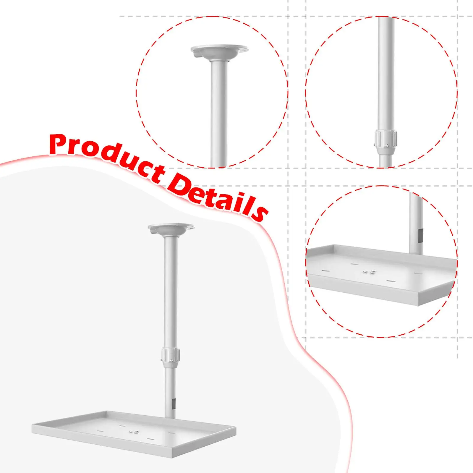 オフィス会議室用トレイ拡張アーム付きプロジェクター天井マウント