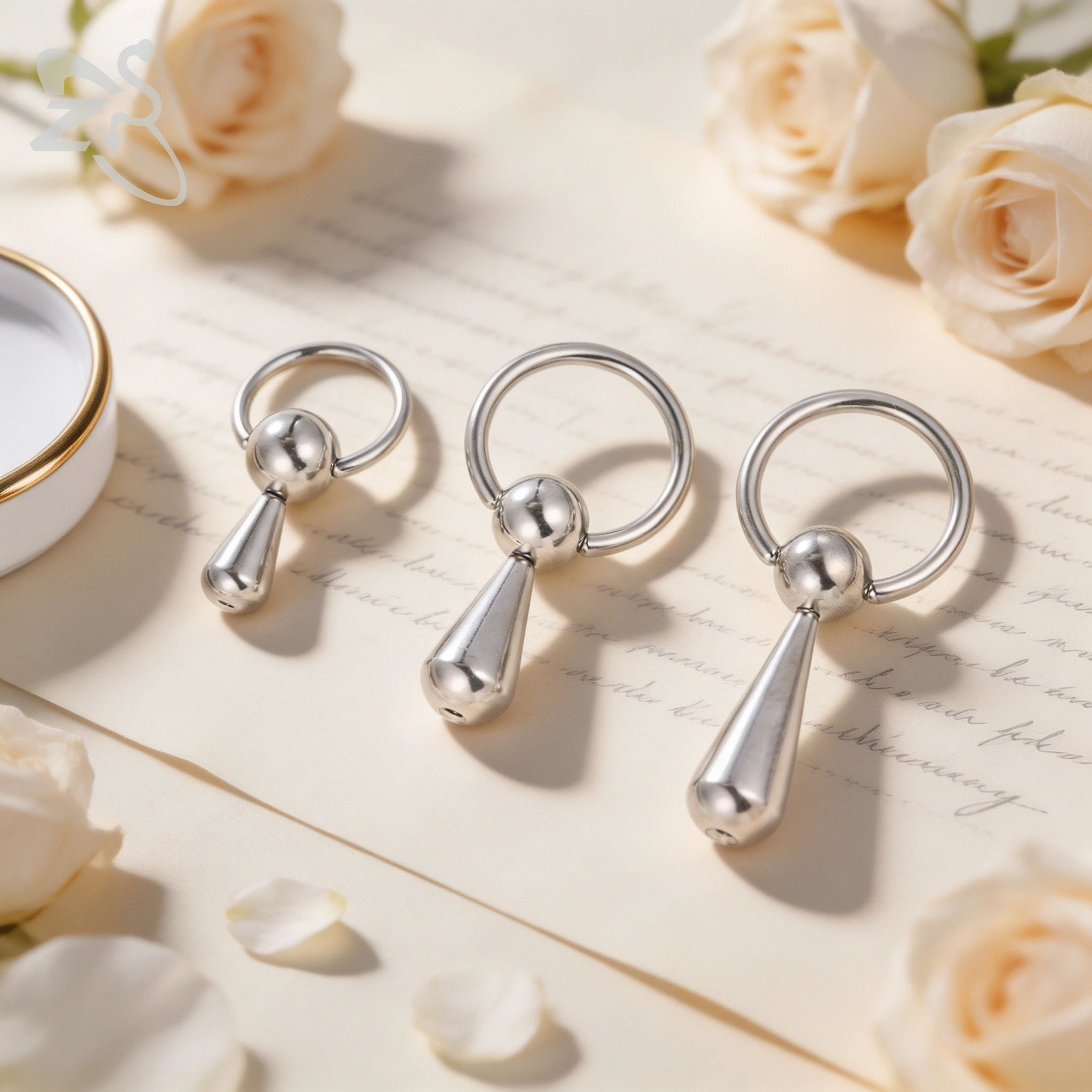 ZS 1 PC 14G/12G Stainless Steel Drop Nipple Rings Spike Ball Dangle Nipple Piercing Tragus Earring Piercing Body Jewelry 12/15mm image 3