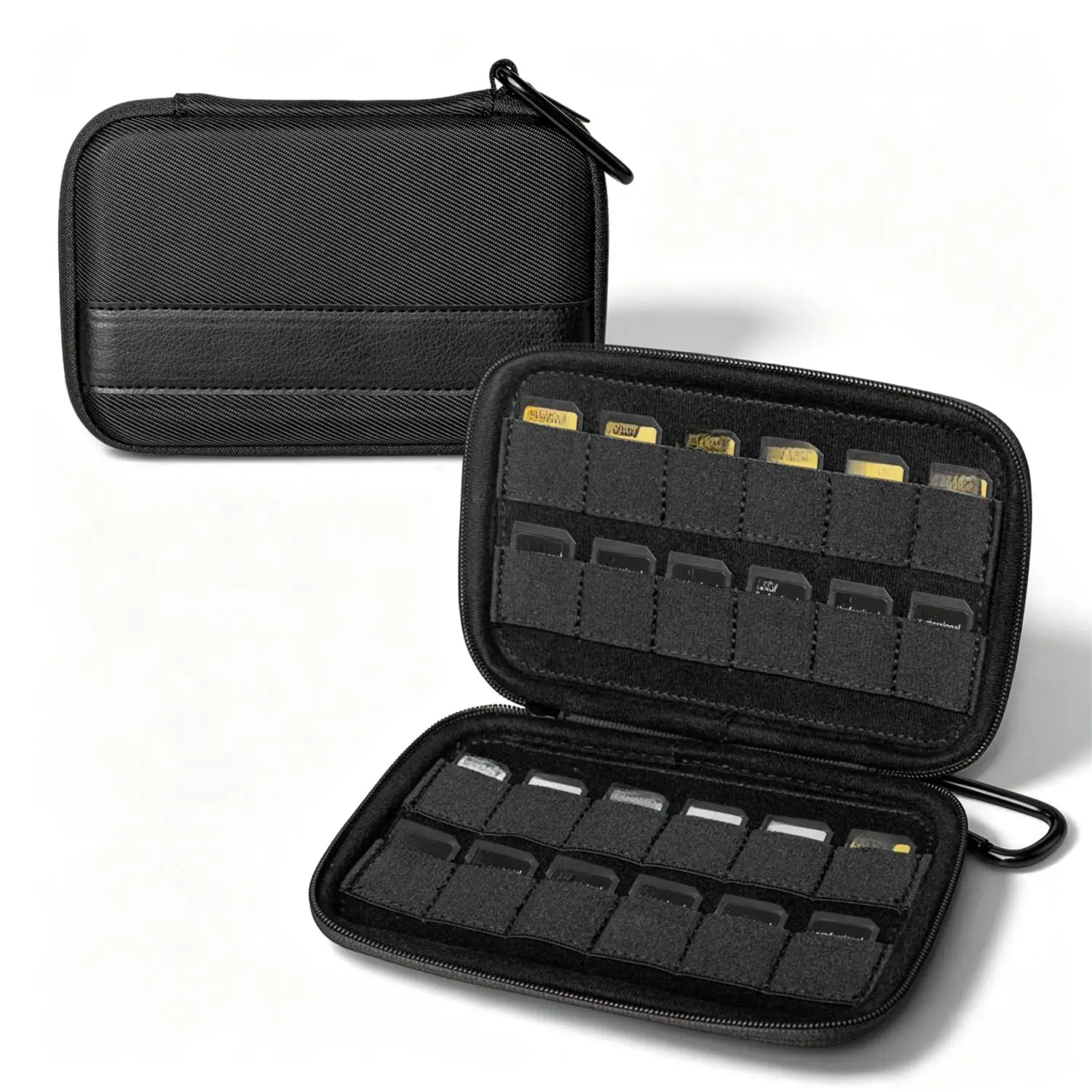 1pc 24-Slot EVA Memory Card Case Water-Resistant Compact Storage EVA Memory Card Bag For Photographers Videographers