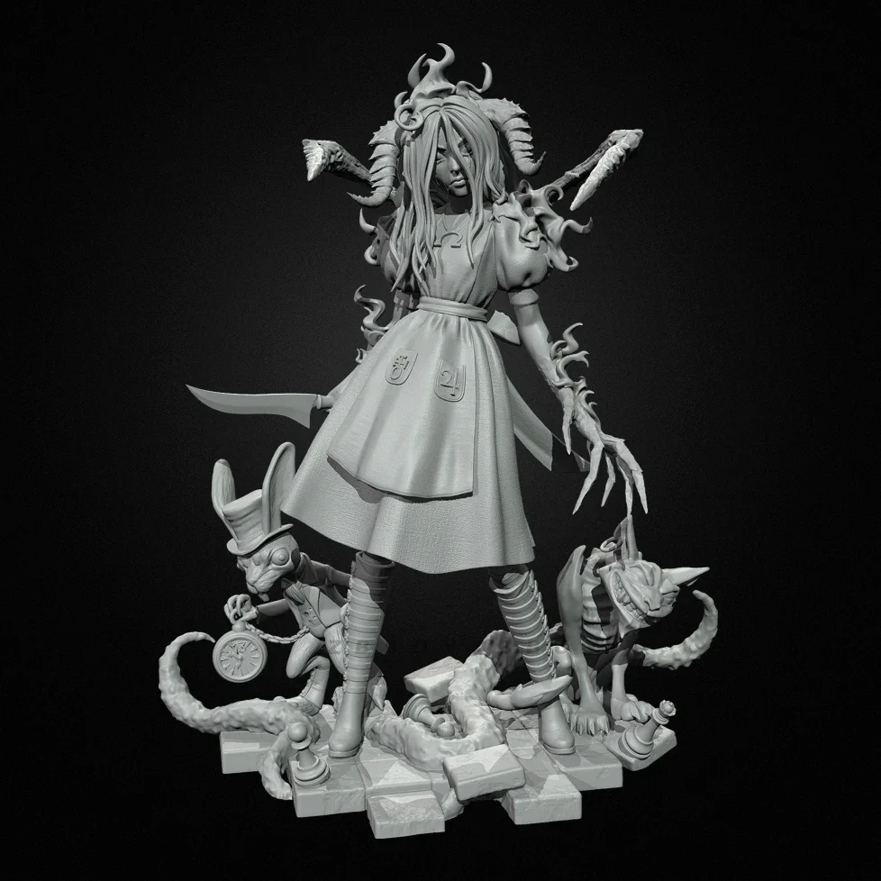 

Overall heights 50mm 75mm Resin model kits figure beauty colorless and self-assembled （3D Printing ） TD-7302/3D