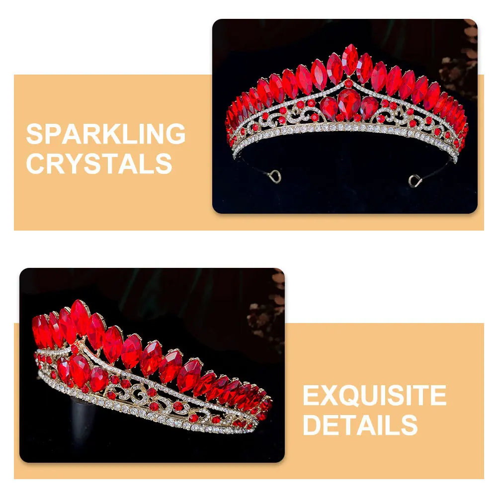 تاج إكسسوار شعر تاج الزفاف غطاء رأس سباركلي لحفلات الزفاف وأعياد الميلاد وعصابة رأس من حجر الراين للعروس #3