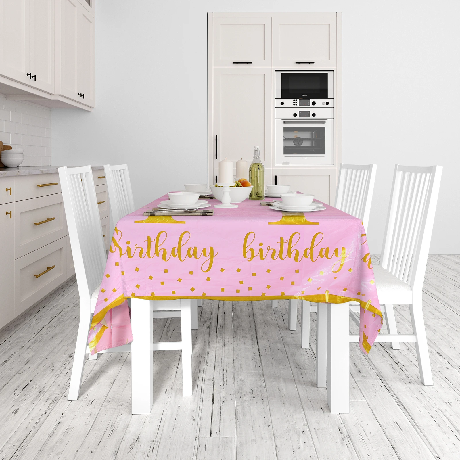 

2Pcs Plastic Tablecloth Rectangle Birthday Party Table Cover Large Decorative Tablecloth for Birthday Party Decorations