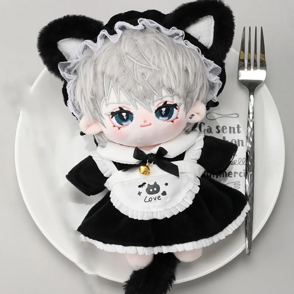 

Cat Tail 10cm Cotton Doll Clothes Maid Dress Outfit Cotton Doll's Clothes Mini Fashion Plush Doll Clothes Doll Accessories