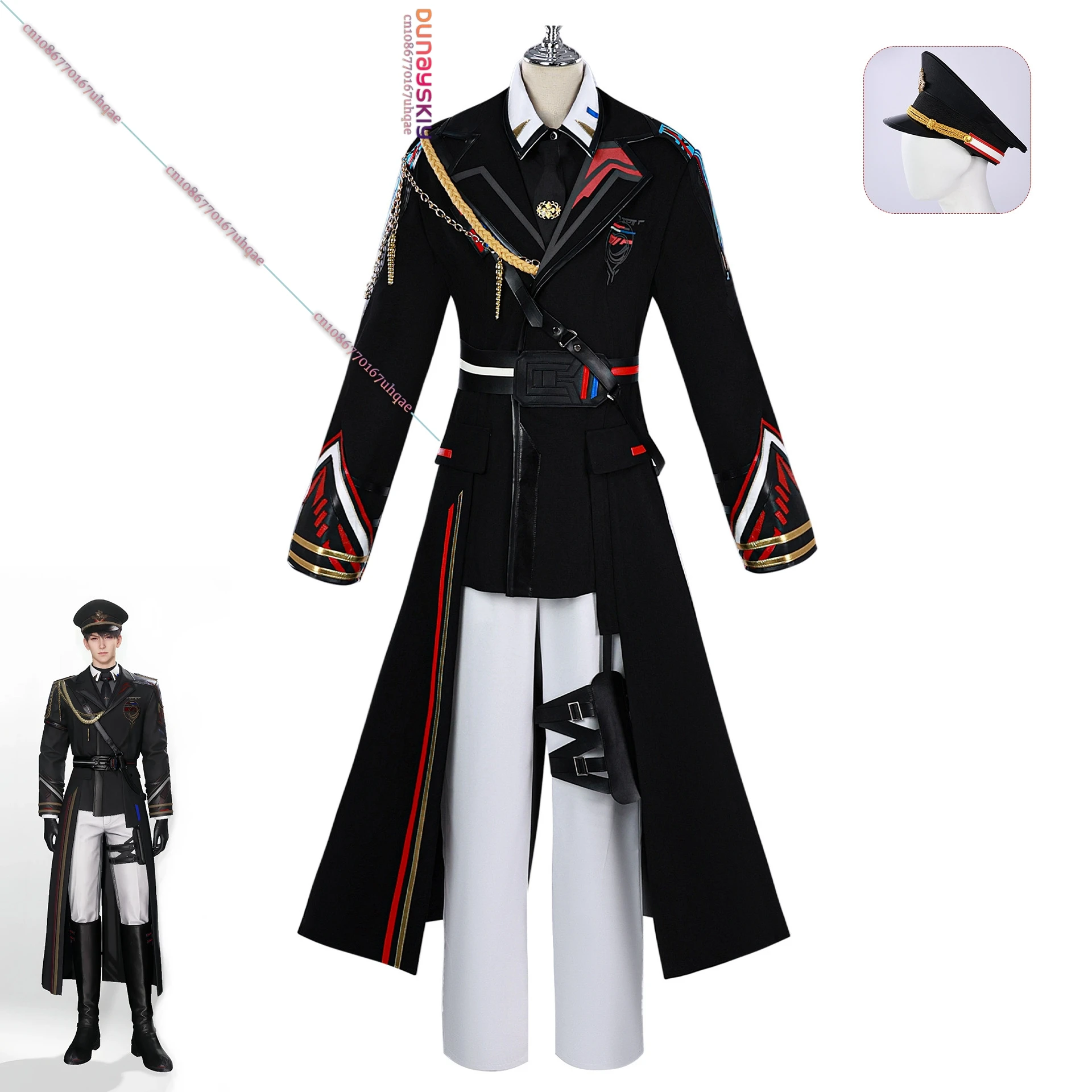Game Love and Deepspace Caleb Cosplay Costume Wig Accessory Colonel Uniform Man Suit Anime Carnival Party Outfit Role-playing
