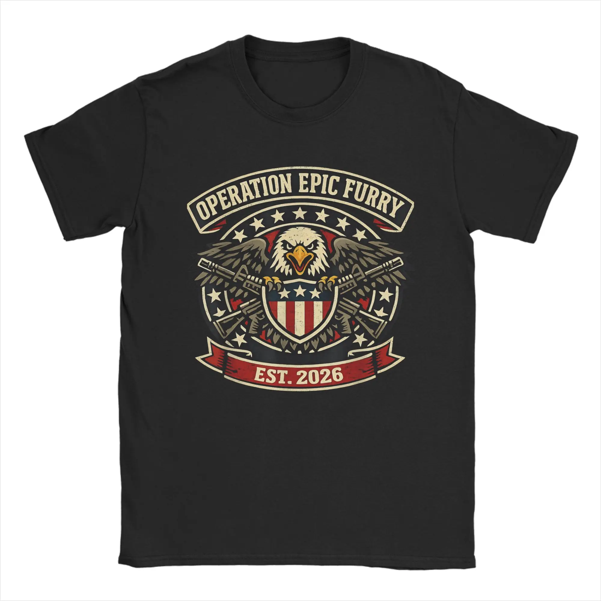 Funny Operation Epic Fury T-Shirt for Men Crewneck Cotton T Shirts  Short Sleeve Tees Plus Size Clothing