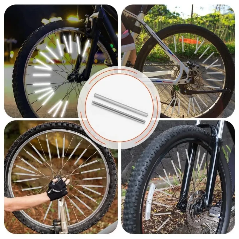 عاكس برمق عجلة الدراجة ، شريط تحذير أنبوبي ، مشبك تثبيت عاكس ، مصباح سلك فولاذية شريطي ، مصباح دراجة MTB ، 12