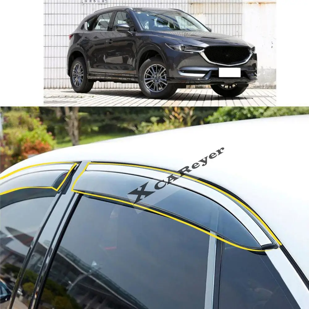 

For MAZDA CX-5 CX5 2017 2018 2019 2020 2021 Car Body Styling Sticker Plastic Window Glass Wind Visor Rain/Sun Guard Vent Parts