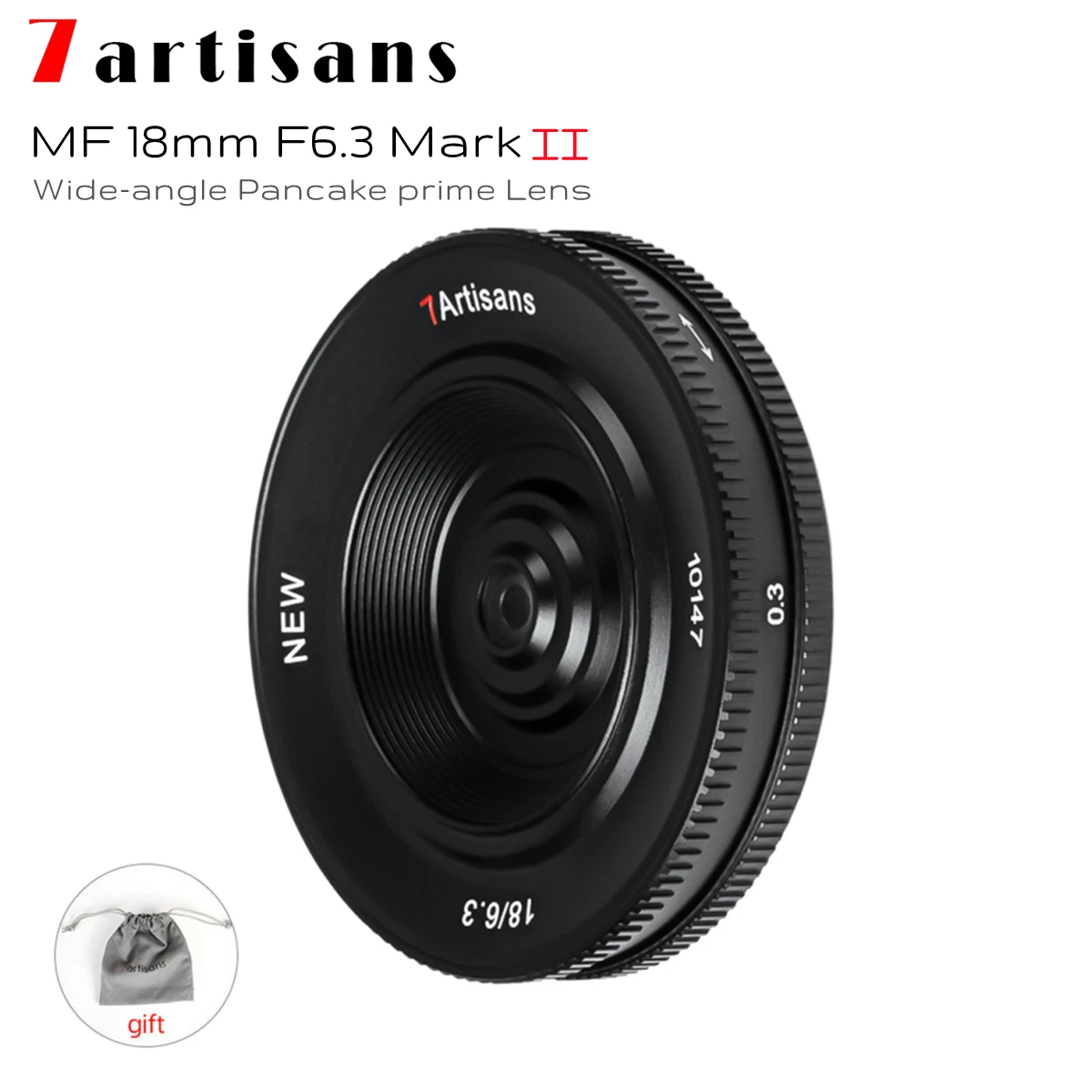 7artisans 18mm F6.3 Mark II Wide-angle Ultra-thin APS-C Manual Prime Lens For Sony E Fuji XF Nikon Z Mirrorless Camera Lens