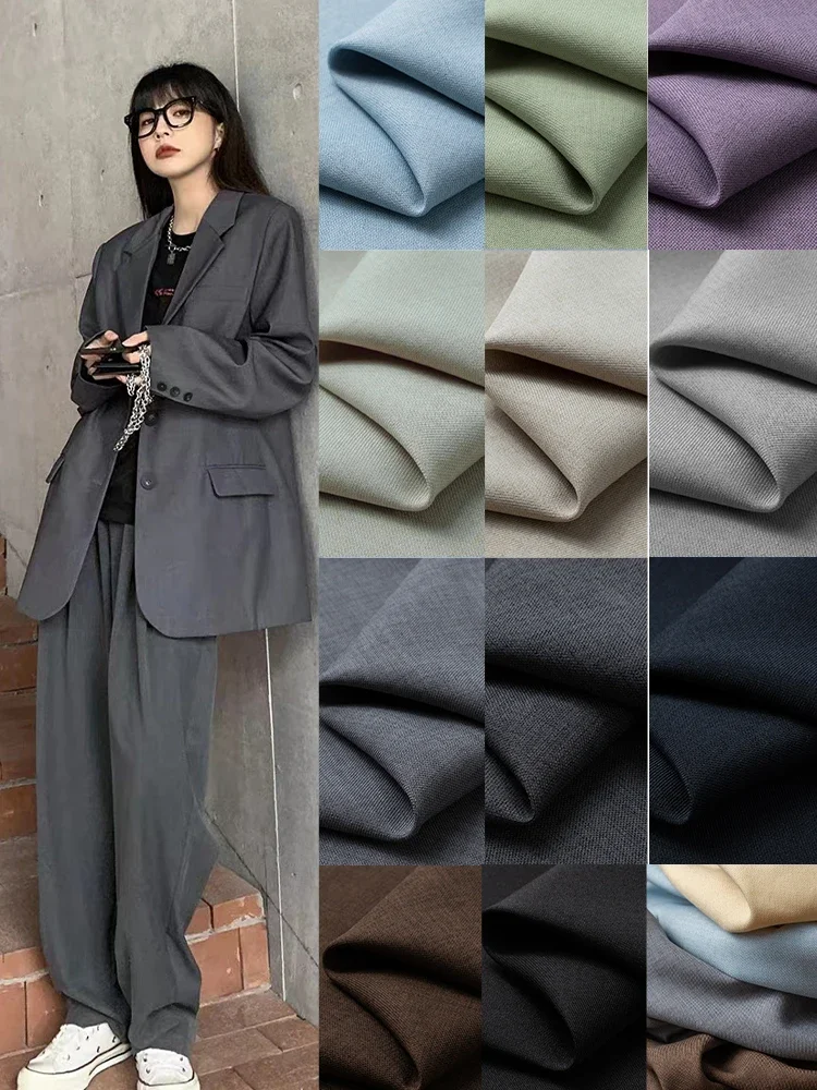 Suit Fabric Micro Elastic By The Meter for JK Uniforms Dresses Skirts Coats Diy Sewing Cloth Anti-wrinkle Comfortable Plain Gray
