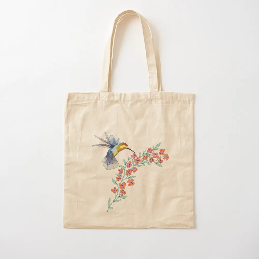 

nature t shirt humming bird and flowers Tote Bag female bag hand bag ladies personalized tote Canvas Tote