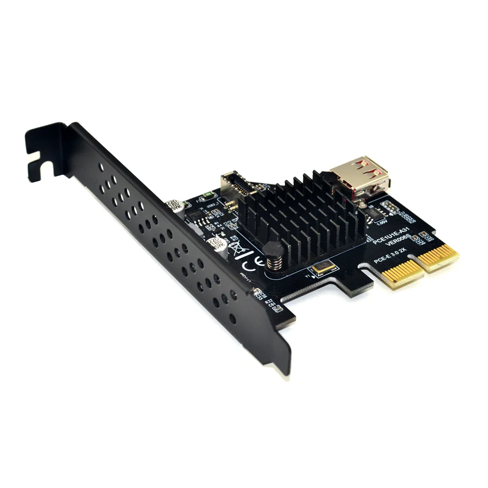 Add on Cards PCI Express 3.0 X2 USB 3.2 Gen1 TYPE-E USB2.0 Expansion Card Front Type-C Adapter 10Gbps Riser PCIe Type E USB Card