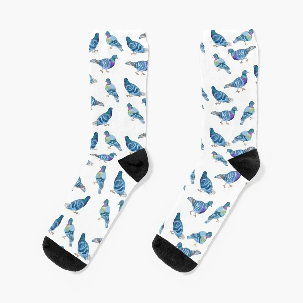 Water colour pigeon print Socks Men's sports stockings tennis Boy Child Socks Women's