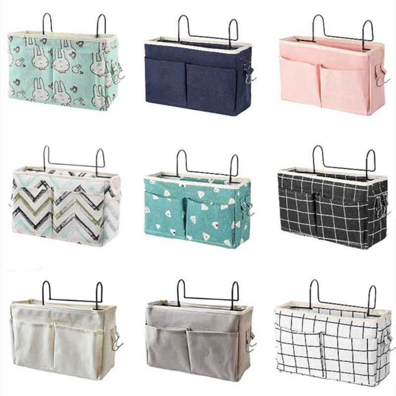 Bedside Storage Bags Crib Bed Side Pouch Hanging Caddy Bedside Toys Storage Organizer Nappy Holder Pockets Crib Accessories Bags