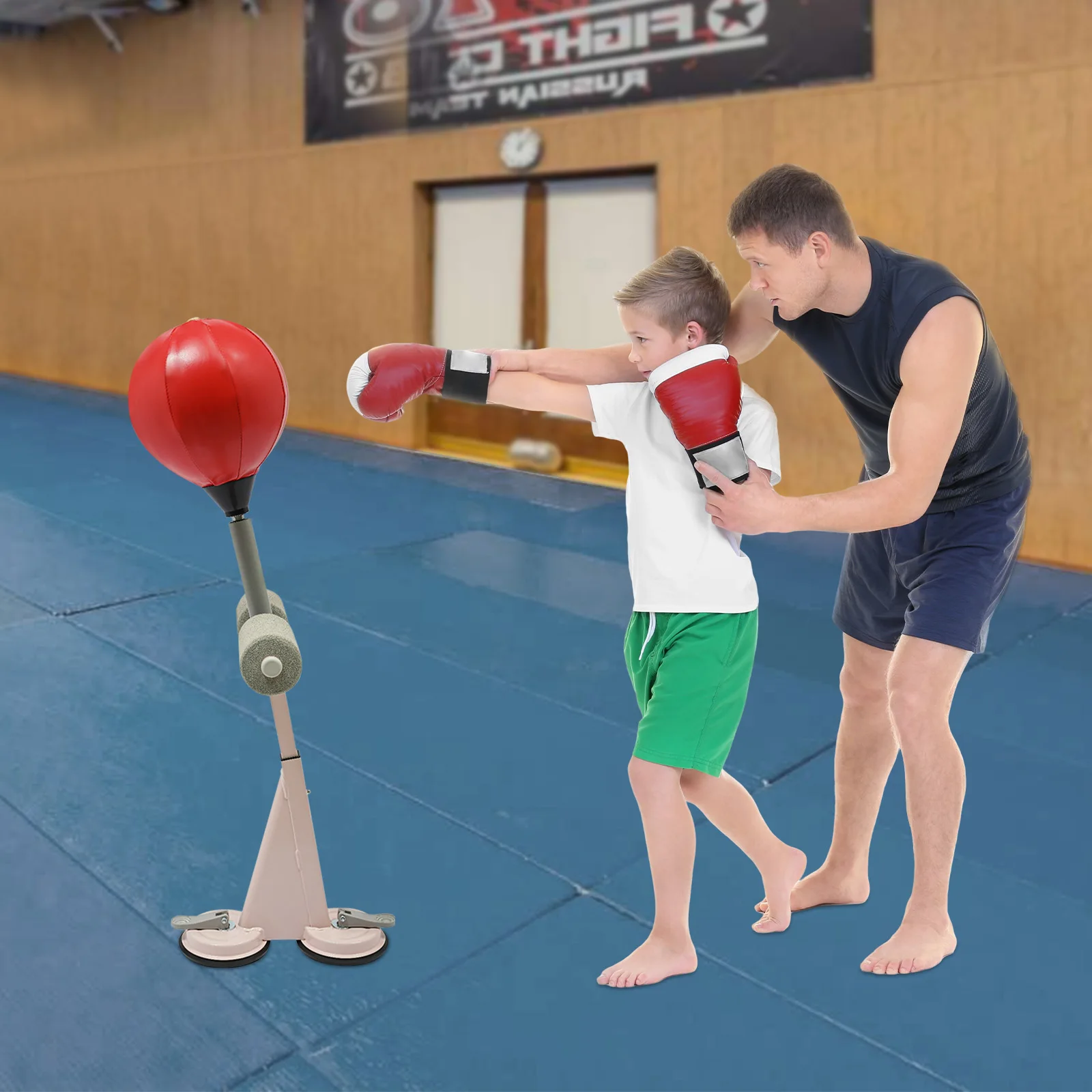 حقيبة ملاكمة بارتفاع قابلة للتعديل مع حقيبة سرعة حامل لتدريب معدات الملاكمة للمراهقين والكبار