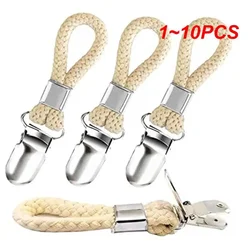1~10PCS Bathroom Towel Clips Braided Cotton Towel Clip With Metal Clamp For Home Bathroom Kitchen Storage Pegs