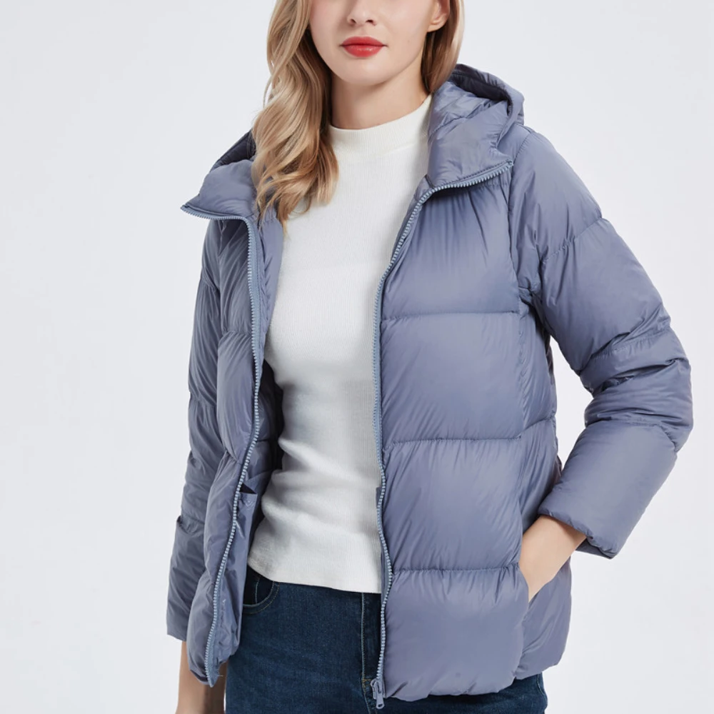 

Ultralight 90% White Duck Down Jacket Coat New Arrival Female Fashion Korean Casual Loose 9 Colors Hooded Winter Warm Outwear