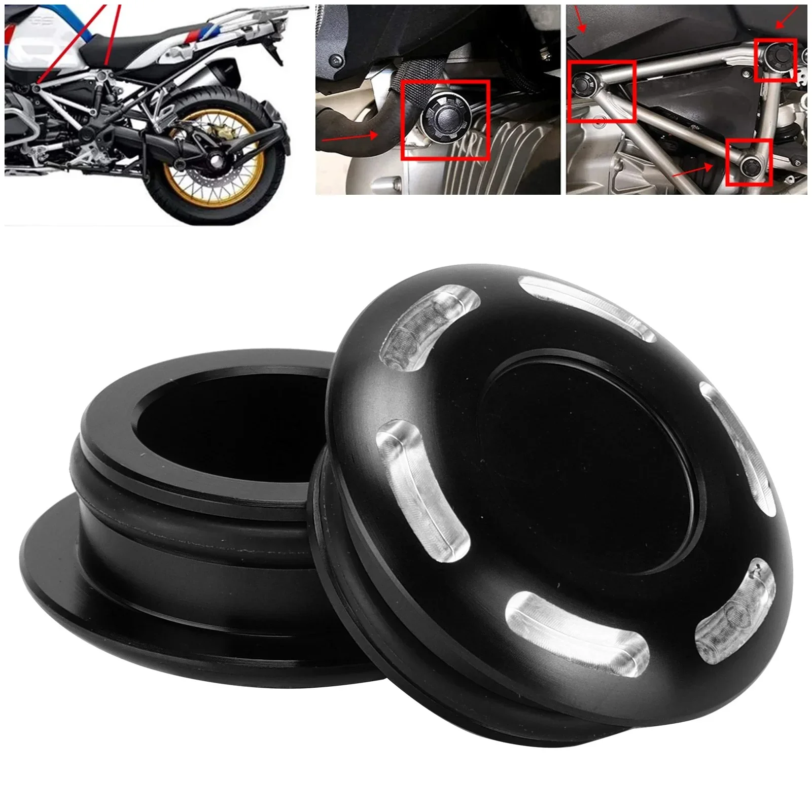 Couvercle de Trou de Cadre de Moto en Alliage, Accessoires de Remplacement pour YAMAHA Tenere 700 2019-2020, 2 Pièces