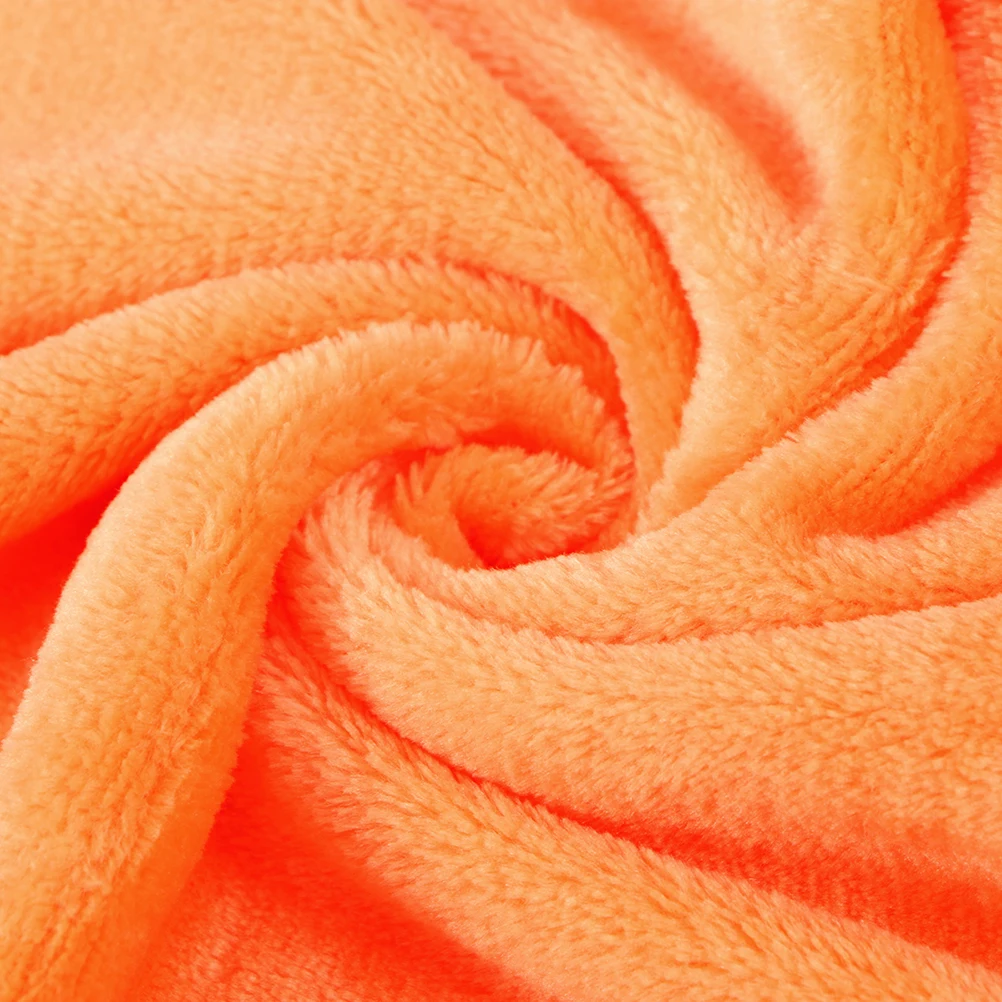 

Flannel Fleece Blanket Pure Color Orange Lightweight Extra Warm Winter Camping Bed Blanket Solid Color Bedding