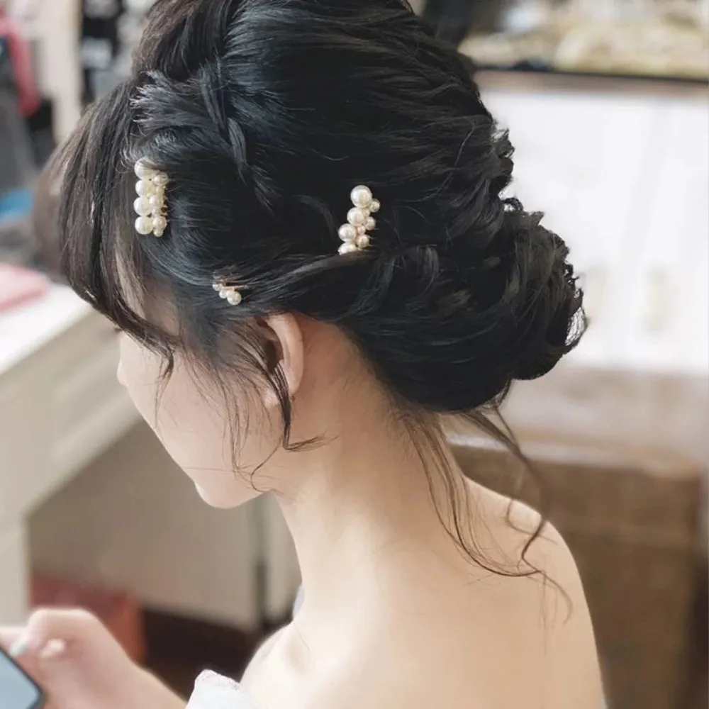 Luxury Flower Bride Hair Pins Gold Silver Pearl Hair Comb Lightweight Tiara Wedding Headwear Headwear