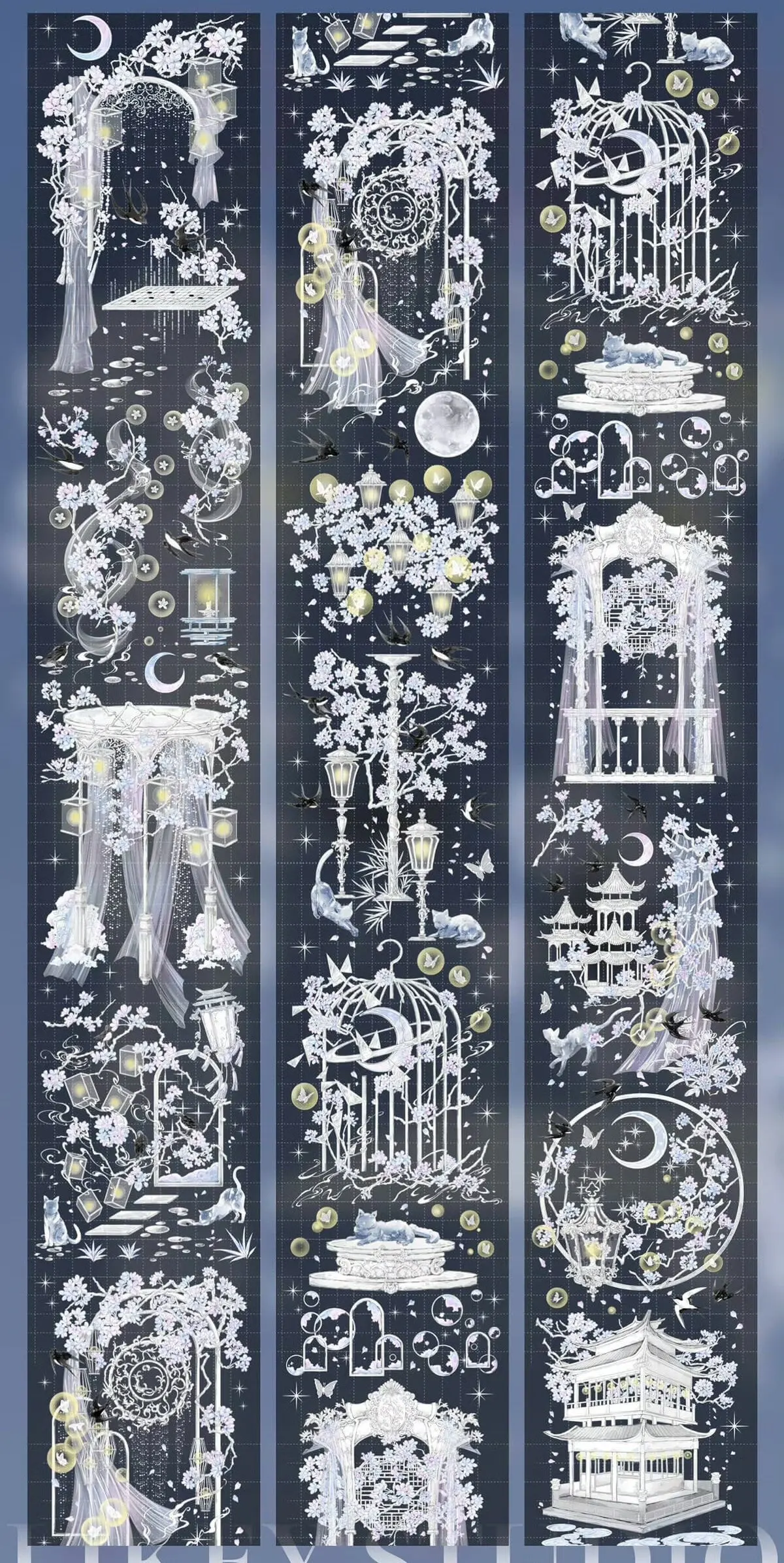 

3 петли Likey Washi PET Tape Samplers / Moonfall Pear Blossom / Under the Holy Moon / Citrus Elegy / Pink Glaze Morning Dew