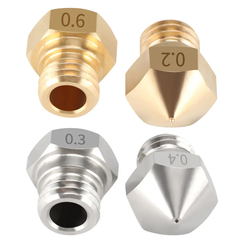

5 шт. MK10 латунное резьбовое сопло из нержавеющей стали M7 для аксессуаров для 3D-принтеров
