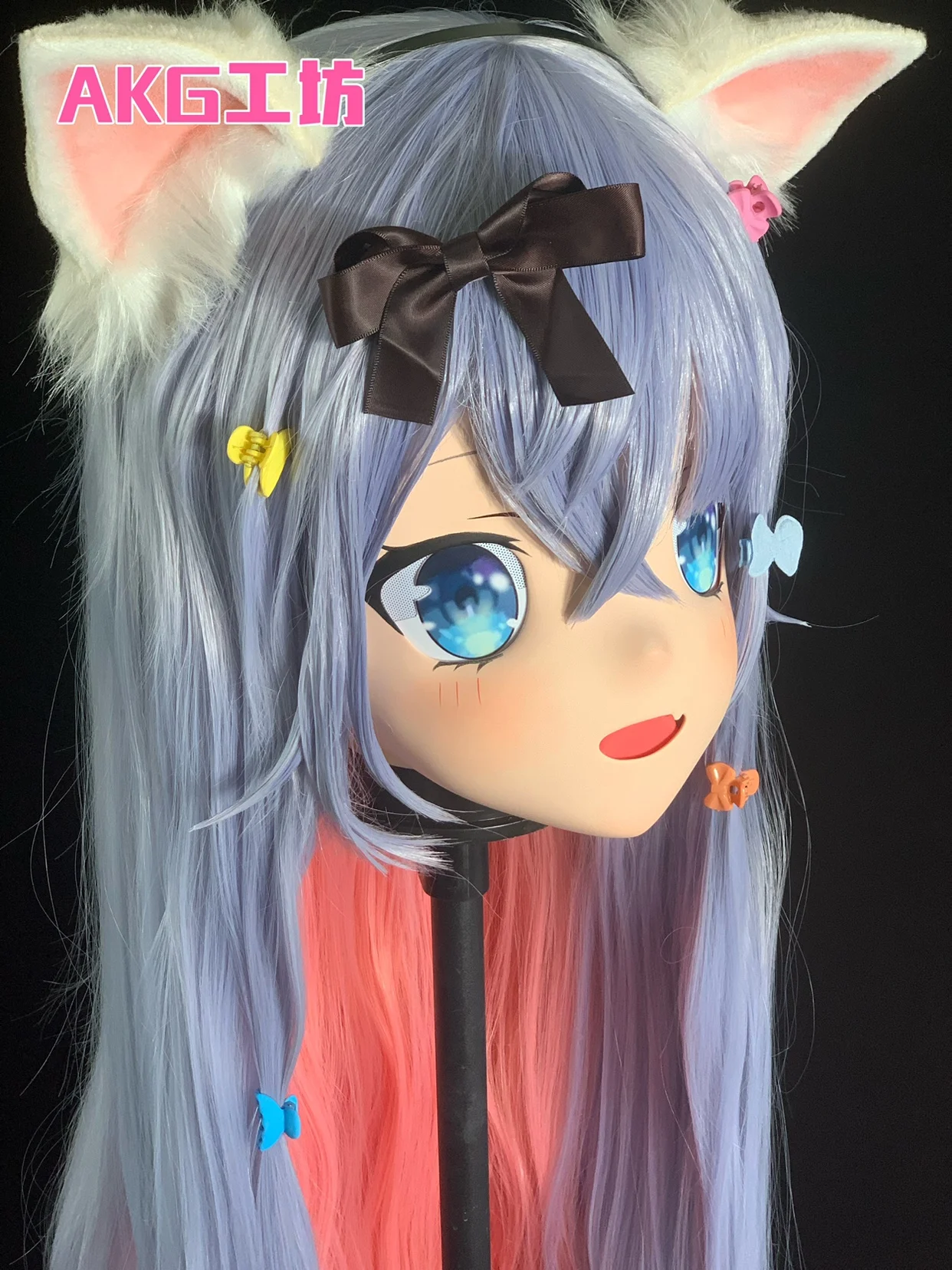 (AKG040) Customize Character Female/Girl Resin Kig Full/Half Head With Lock Anime Cosplay Japanese Animego Kigurumi Mask