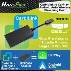 Geely monjaro tugella atlas pro emgrand pro gx3 azkarra carbit link einfach anschließen adapter zu carplay android auto ncp0036