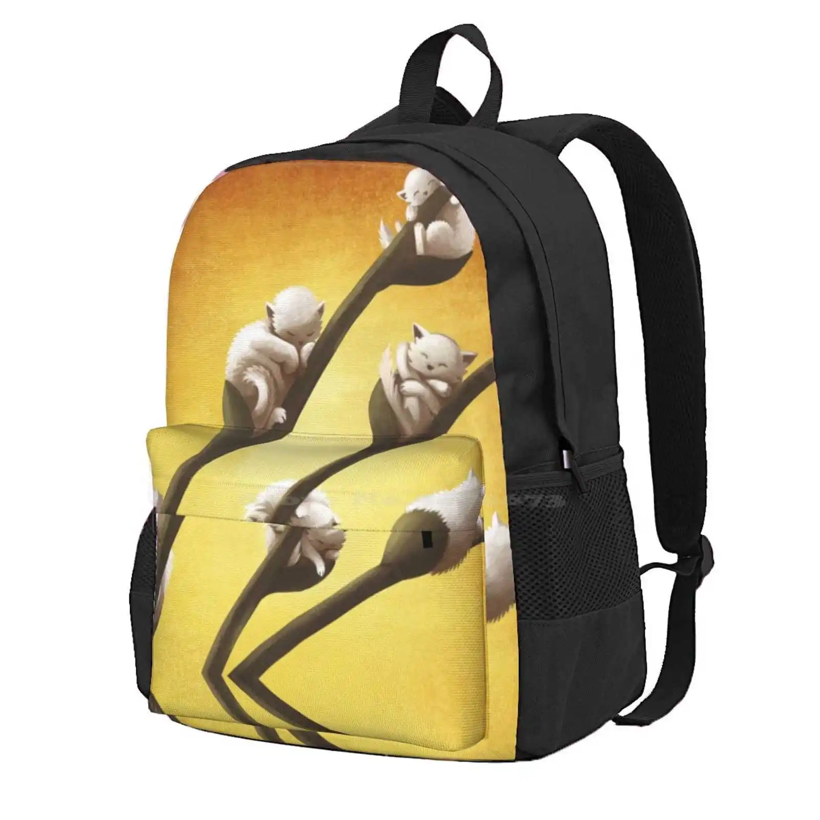 Easter Morning Hot Sale Schoolbag Backpack Fashion Bags Easter Kittens Cats Branch Spring