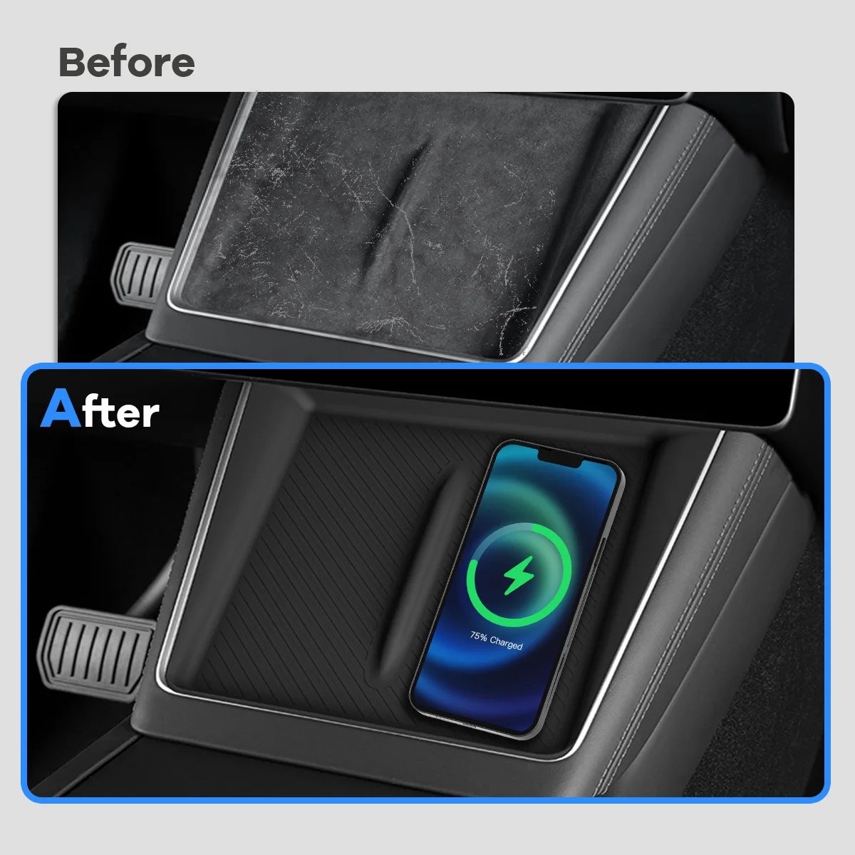 

For Model Y Juniper Car Wireless Charging Pad for Tesla Model Y Juniper 2025 2026 Phone Charging Mat Interior Car Accessories