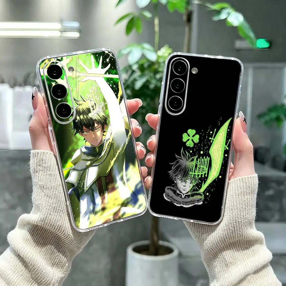 cool Anime B-Black Clover Yuno Clear Phone Case for Samsung A71, A70, A52, A51, A40, A30, A20