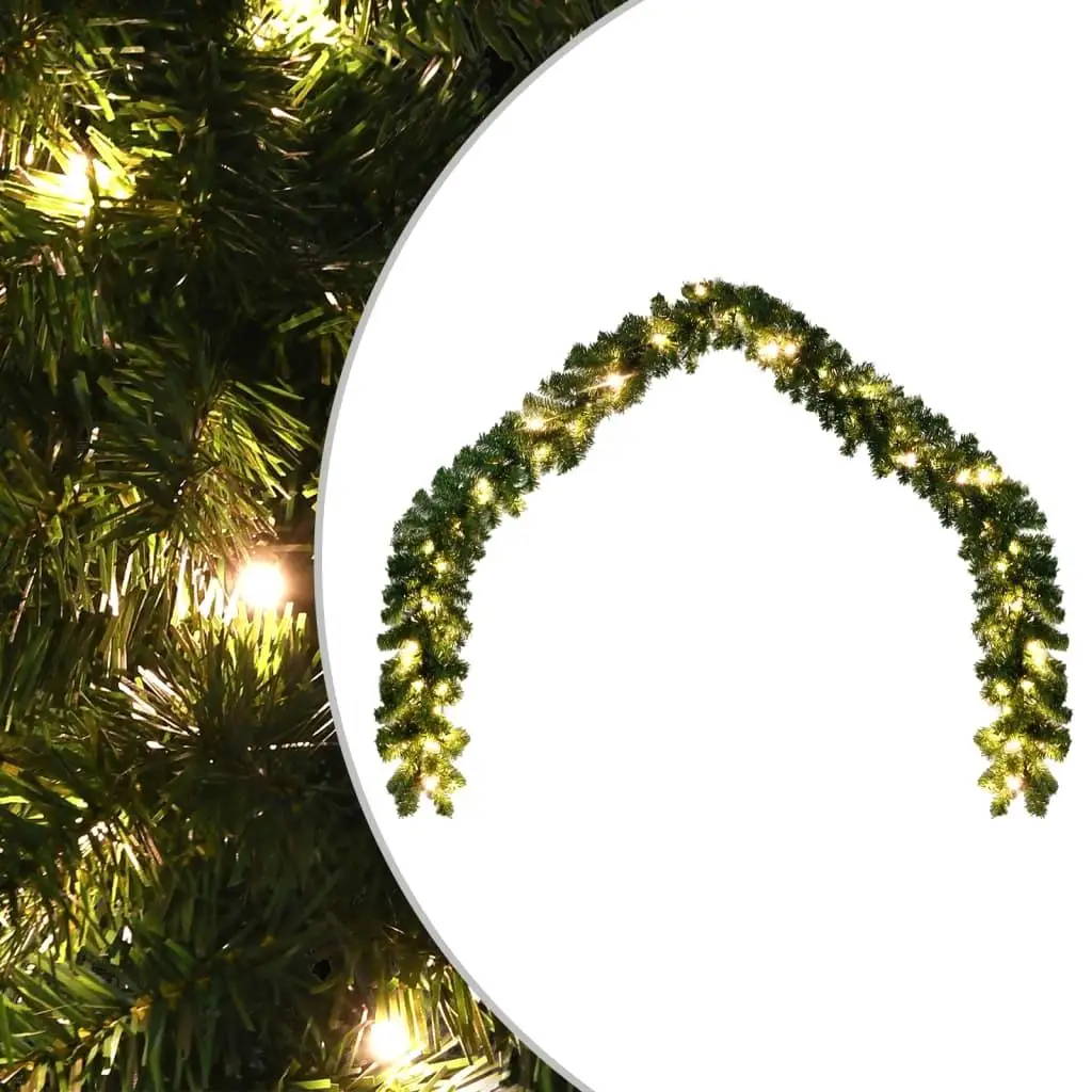 5m Christmas Garland with LED Lights - Festive Holiday Decor for Home & Parties