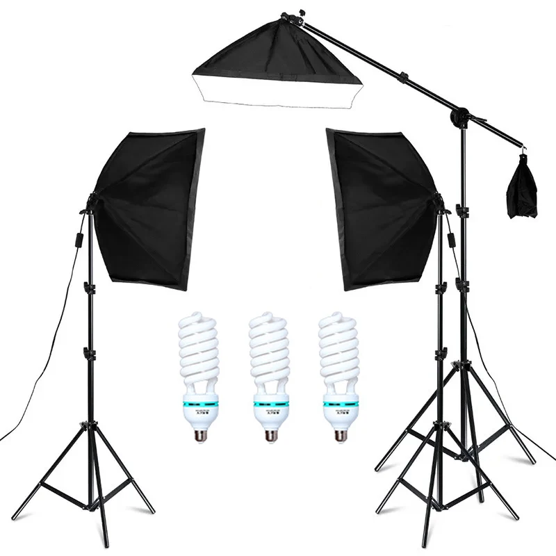 20-135W Softbox Lighting Kit 50x70CM Photography LED Lamp Professional Continuous Light System Equipment For Photo Studio