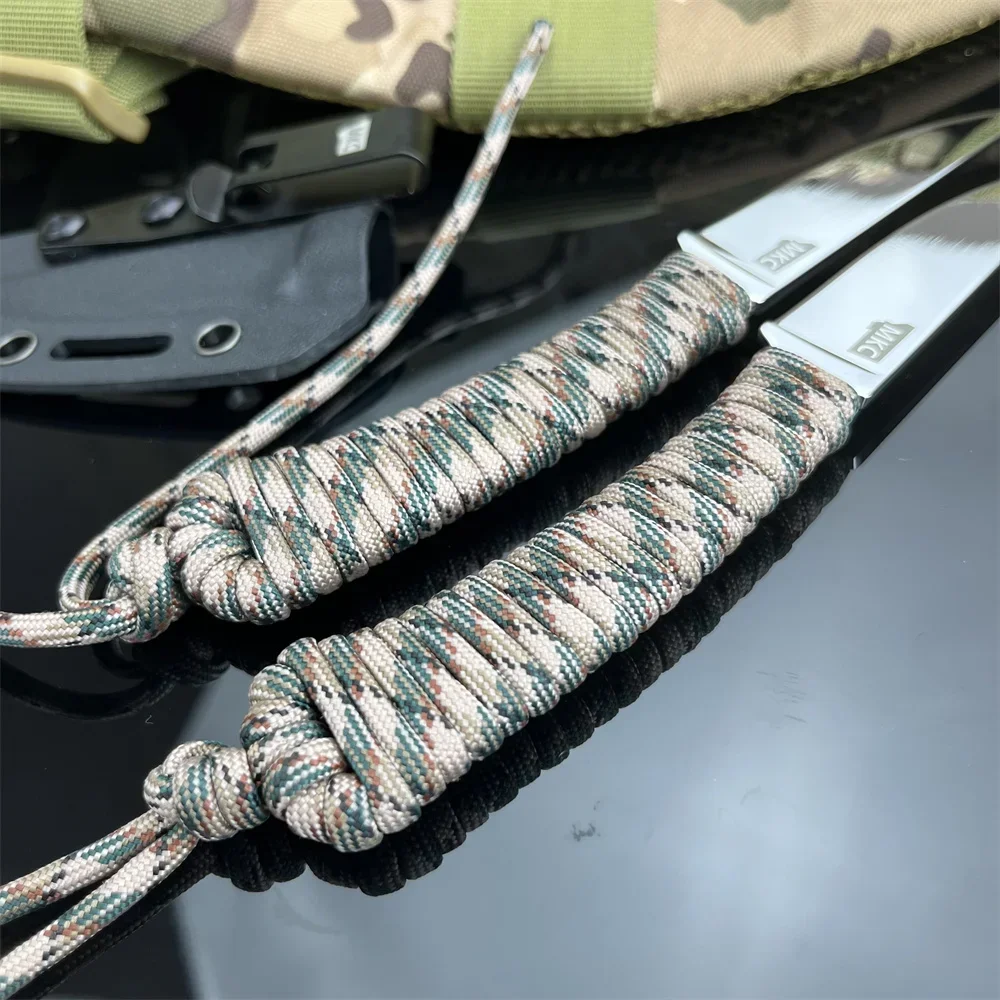 MKC سكين شفرة ثابتة صغيرة مع غمد كيديكس، 440C شفرة حبل نايلون مقبض عسكري للدفاع عن النفس في الهواء الطلق بقاء EDC والعتاد