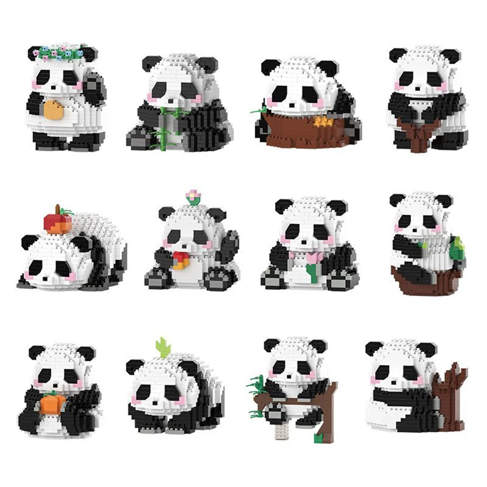 Panda Building Block DIY Assemble Animals Model Toys Micro Bricks Model Figures Educational Toy for Child Kid Adult Birthday