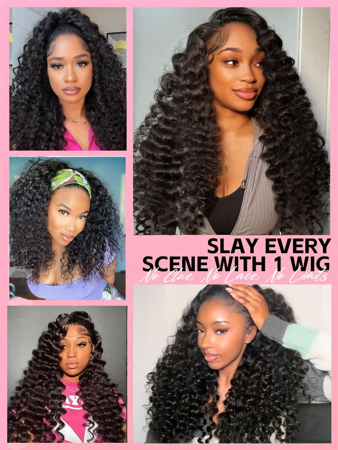 Loose Deep Wave Half Wig Human Hair 3 In 1 Flip Over Wear and Go Glueless Wigs With Drawstring 220% Density Seamless Clip In