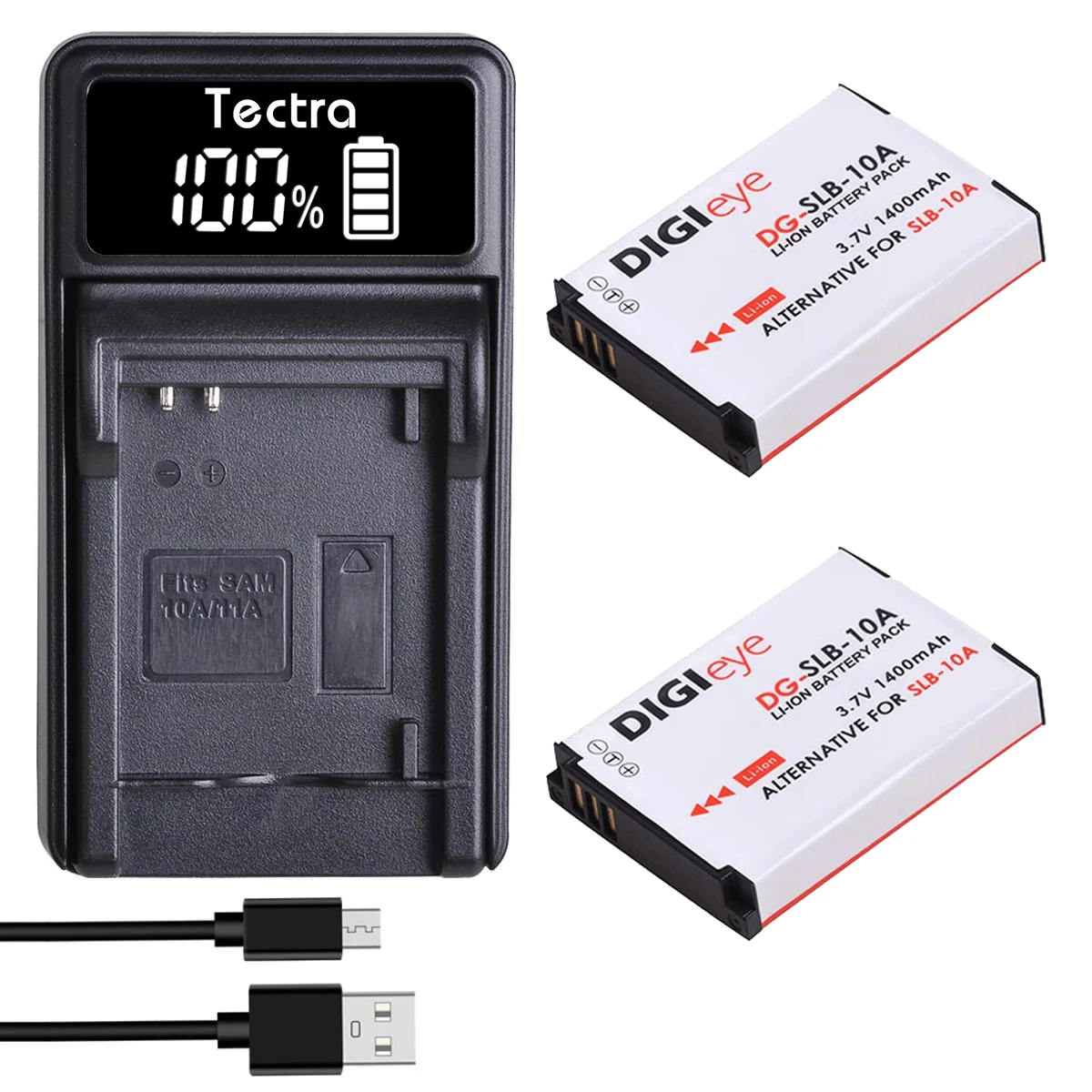 SLB-10A Batteries/ Charger for Samsung ES55 EX2 WB150F WB350F WB500 WB550 WB800F WB1100F WB2100 HMX-U100 HMX-U100UN